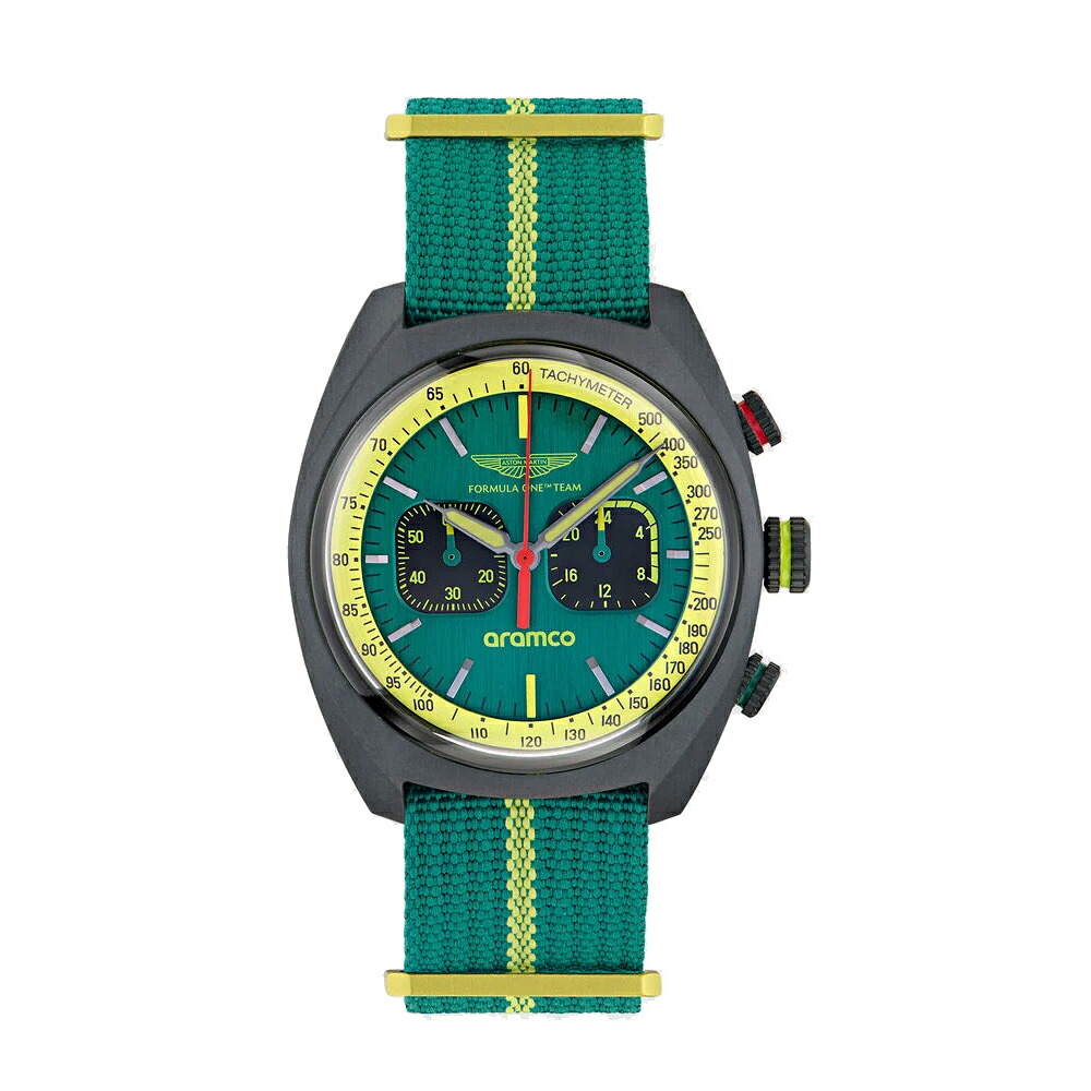 TIMEX x Aston Martin F1 Team - タイメックス DWF ブラック カーボン / ナイロン NATO グリーン ストラップ アストンマーティン 腕時計 オフィシャル ウォッチ MTFD1F501