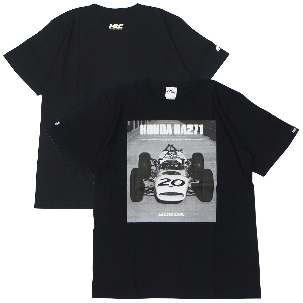 ホンダ HRC F1 RA271 Tシャツ マシンフロント タイプ1 ブラック 黒 半袖 HONDA