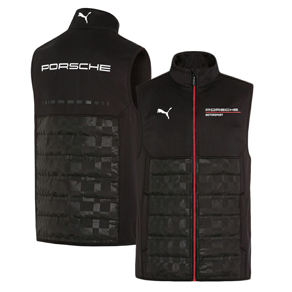 Porsche ポルシェ 純正品 2026 PUMA モータースポーツ チーム ジレ ベスト チョッキ ノースリーブ ブラック ケイマン パナメーラ カイエン カレラ 911 918 928 968 マカン タイカン ボクスター カレラカップ GT3 サーキット WEC スーパー耐久 GTWC フォーミュラE|クラブウィナーズ