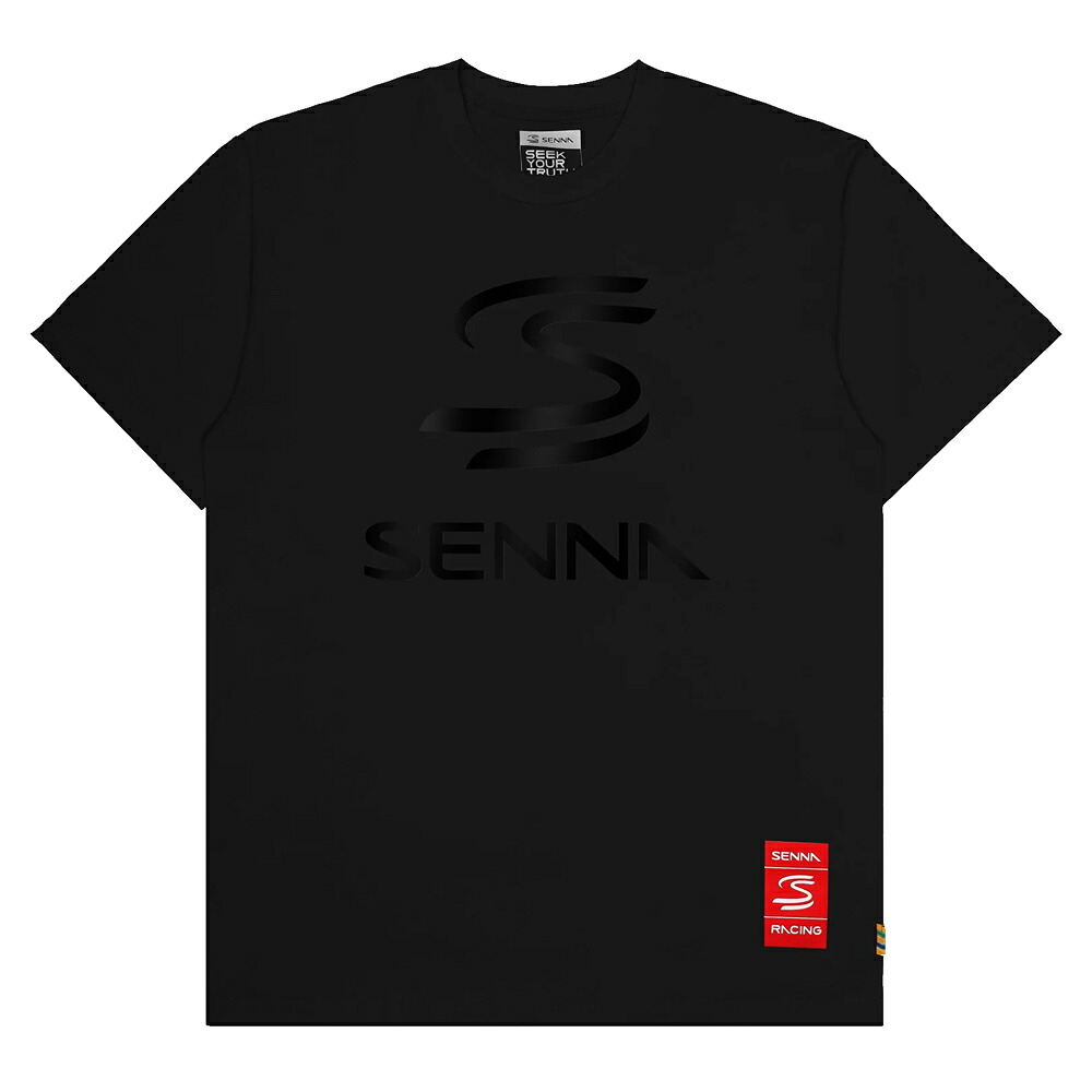 F1 アイルトン・セナ 公式 ライセンス品 リラックス フィット ダブルS ステルス ロゴ Tシャツ ブラック 黒 Ayrton Senna 半袖｜クラブウィナーズ