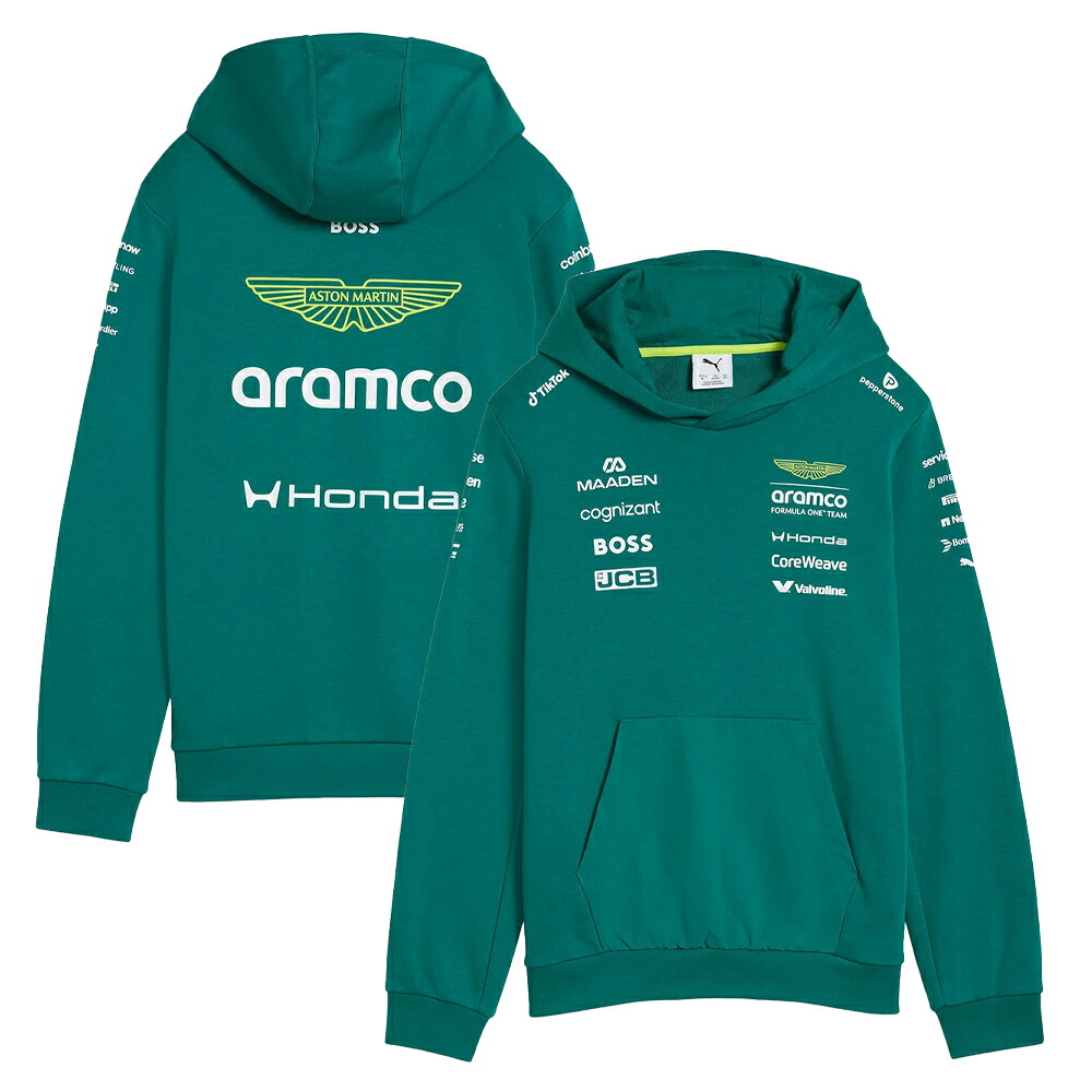 キッズ用 2026 アストンマーティン アラムコ F1 野球クラブ 写し物 フーディ ピューマ PUMA 堅苦しさ 公式的 パーカー 長袖