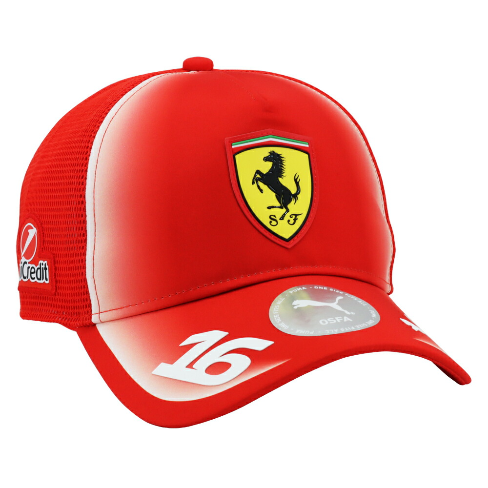 2026 スクーデリア フェラーリ HP チーム シャルル ルクレール トラッカー キャップ レッド 帽子 PUMA 赤｜クラブウィナーズ