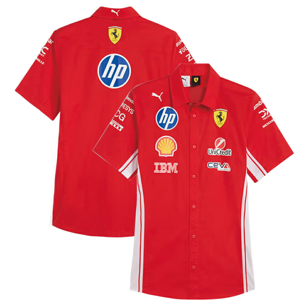 2026 スクーデリア フェラーリ HP 野球クラブ プルオーバー ユニ一発やる 赤いこと 赤 堅苦しさ 公式的 エフワン formula1 PUMA お召しもの 半袖 メンズファッション-カジュアルシャツ-トップス