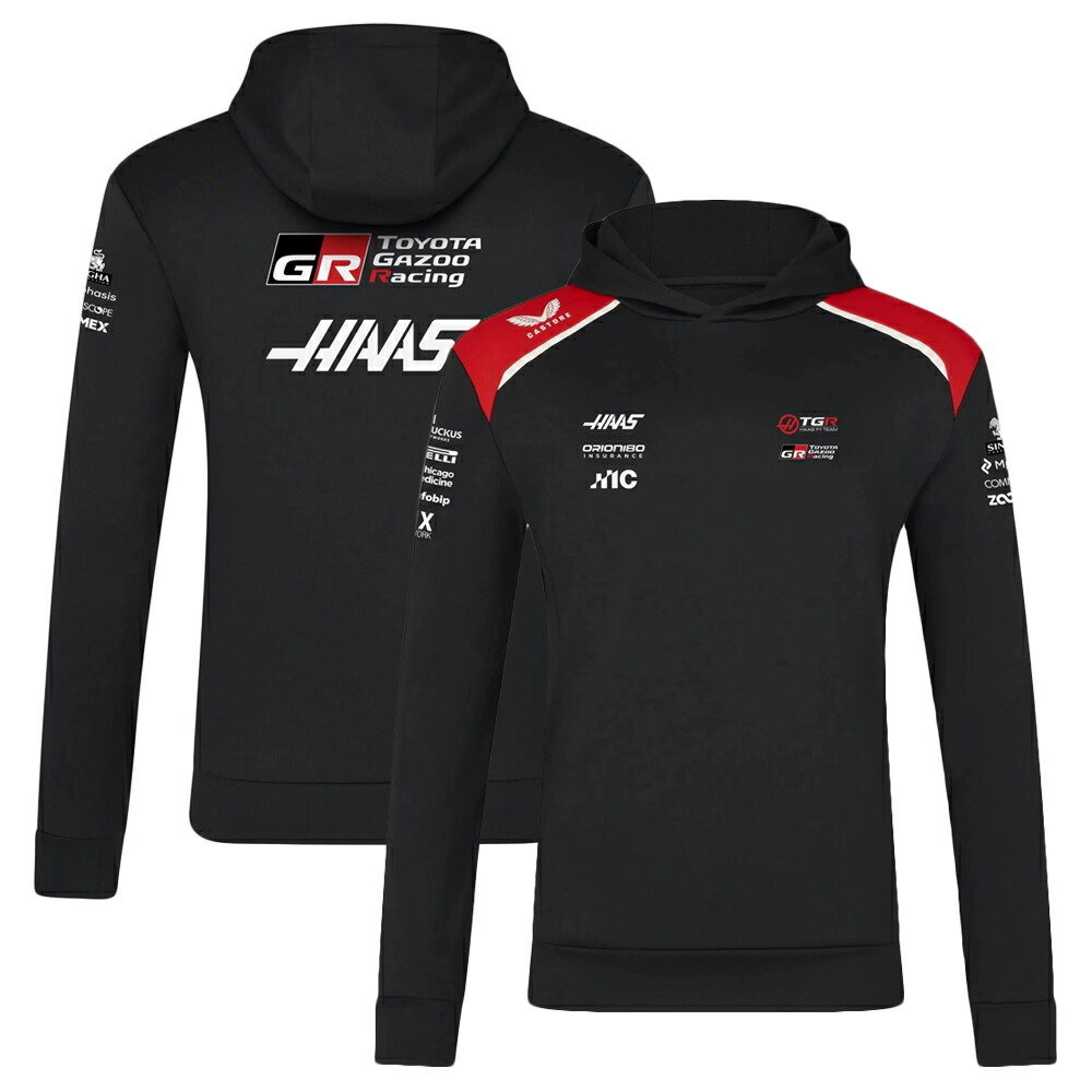 2026 TGR ハース F1 チーム プルオーバー フーディー ブラック 黒 衣類 ウェア HAAS パーカー