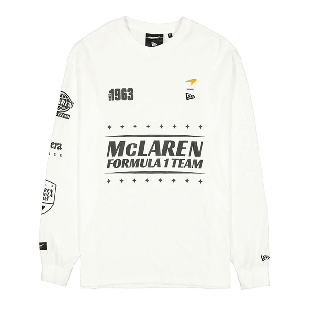 マクラーレン F1 チーム グラフィック ロゴ ロングスリーブ Tシャツ ホワイト 白 衣類 ウェア 長袖 ロンT McLaren
