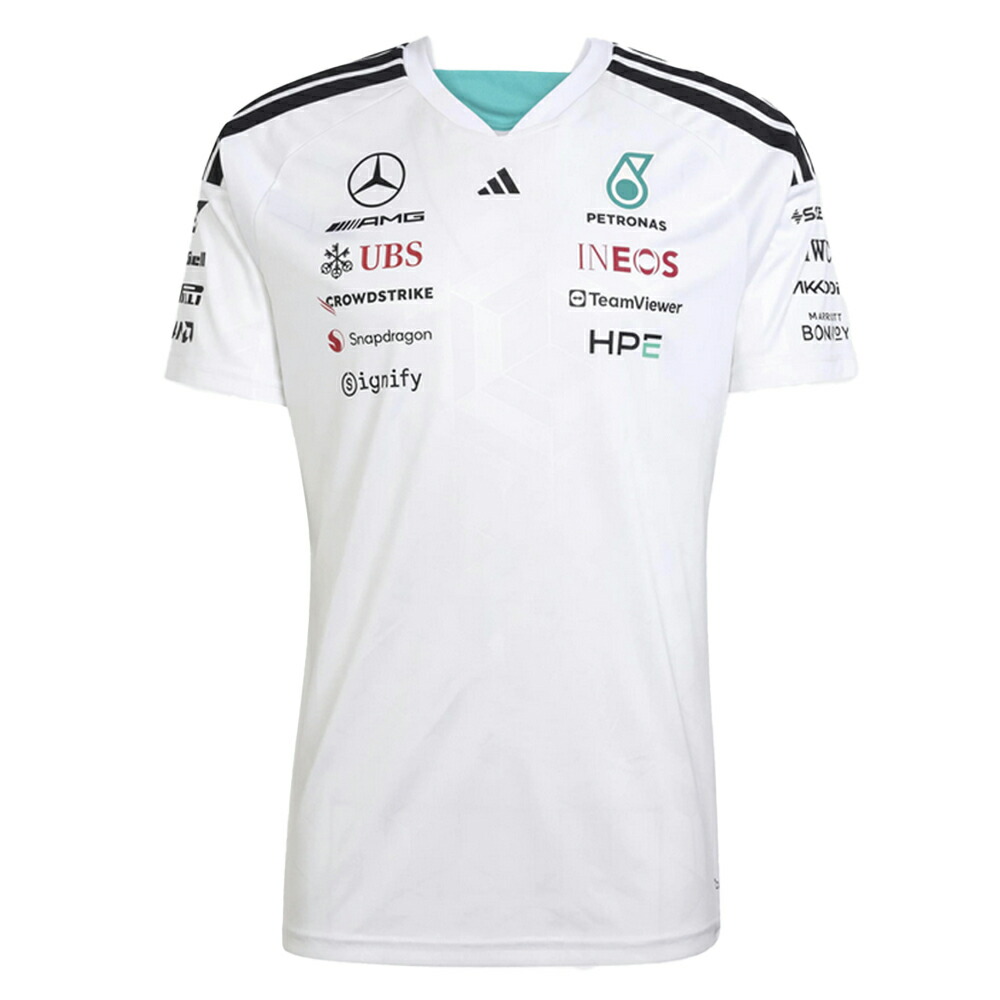 外国で標準尺度大きさ 2026 メルセデス AMG ペトロナス F1 野球クラブ １番ウッド ティーシャツ 白いこと か細い相応う 白 F1 Formula1 adidas グッズ 御召しもの 公式的 原動機運動競技
