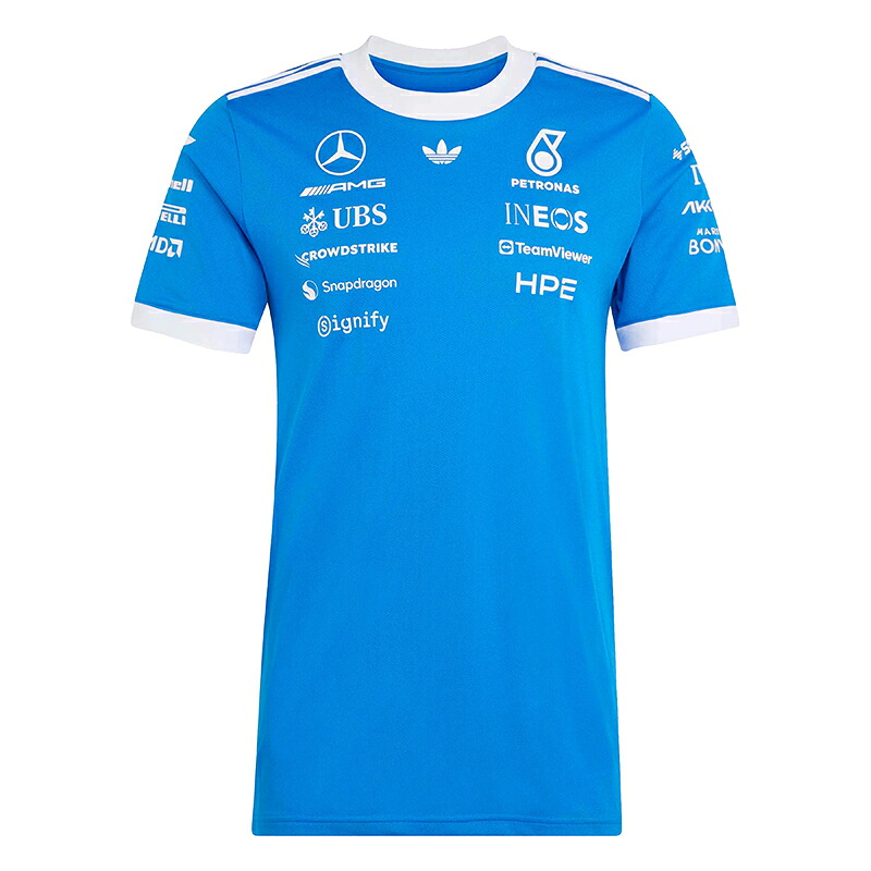 メルセデス F1 2026 AMG ペトロナス チーム ブルーワンダー ドライバー Tシャツ Formula1 エフワン グッズ ウェア 半袖 青 ブルー Adidas アディダス｜クラブウィナーズ