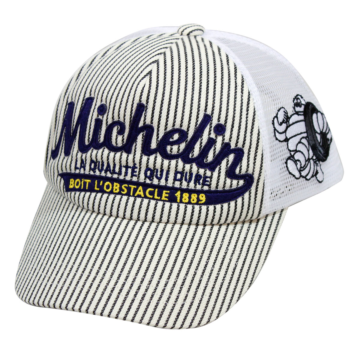 ミシュラン MICHELIN ヒッコリー 2 メッシュ キャップ ベージュ スナップバック ワッペン 刺繍