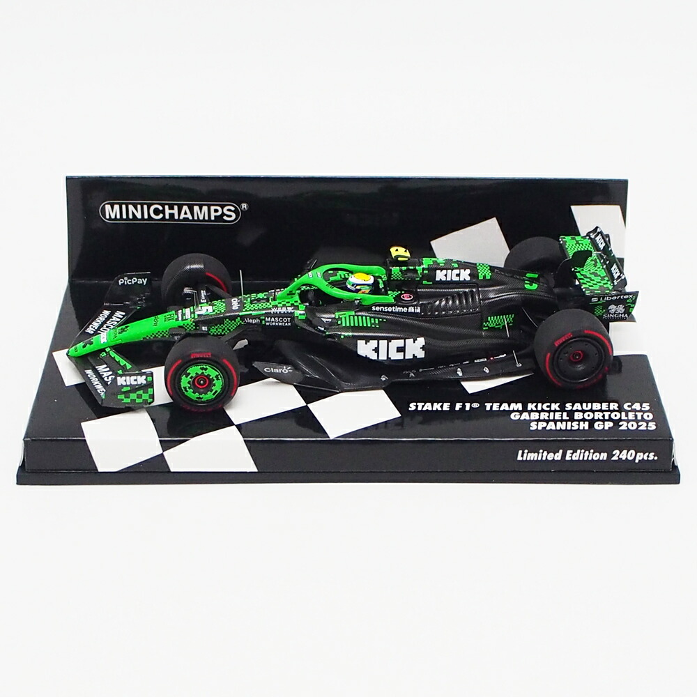 ミニチャンプス 1/43 ステーク F1 チーム キック ザウバー C45 #5 ガブリエル ボルトレート 2025年 スペインGP モデルカー ミニカー 模型 417250105