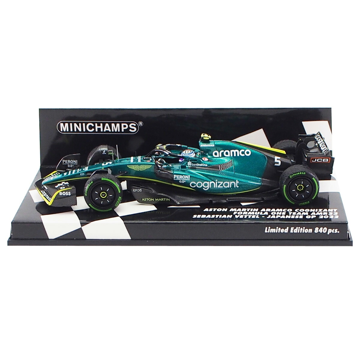 ミニチャンプス 1/43 アストンマーティン アラムコ コグニザント F1 チーム AMR22 セバスチャン ベッテル 2022年 日本GP 6位入賞 417221805