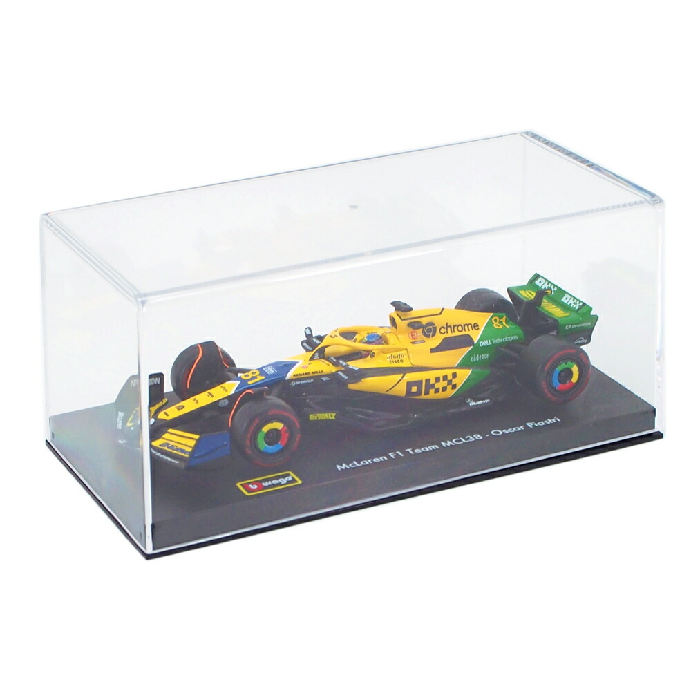 ドライバー＆ケース付き ブラゴ 1/43 2024 マクラーレン MCL38 オスカー ピアストリ モナコGP SENNA 30th ANNIVERSARY LIVERY モデルカー 38215PM
