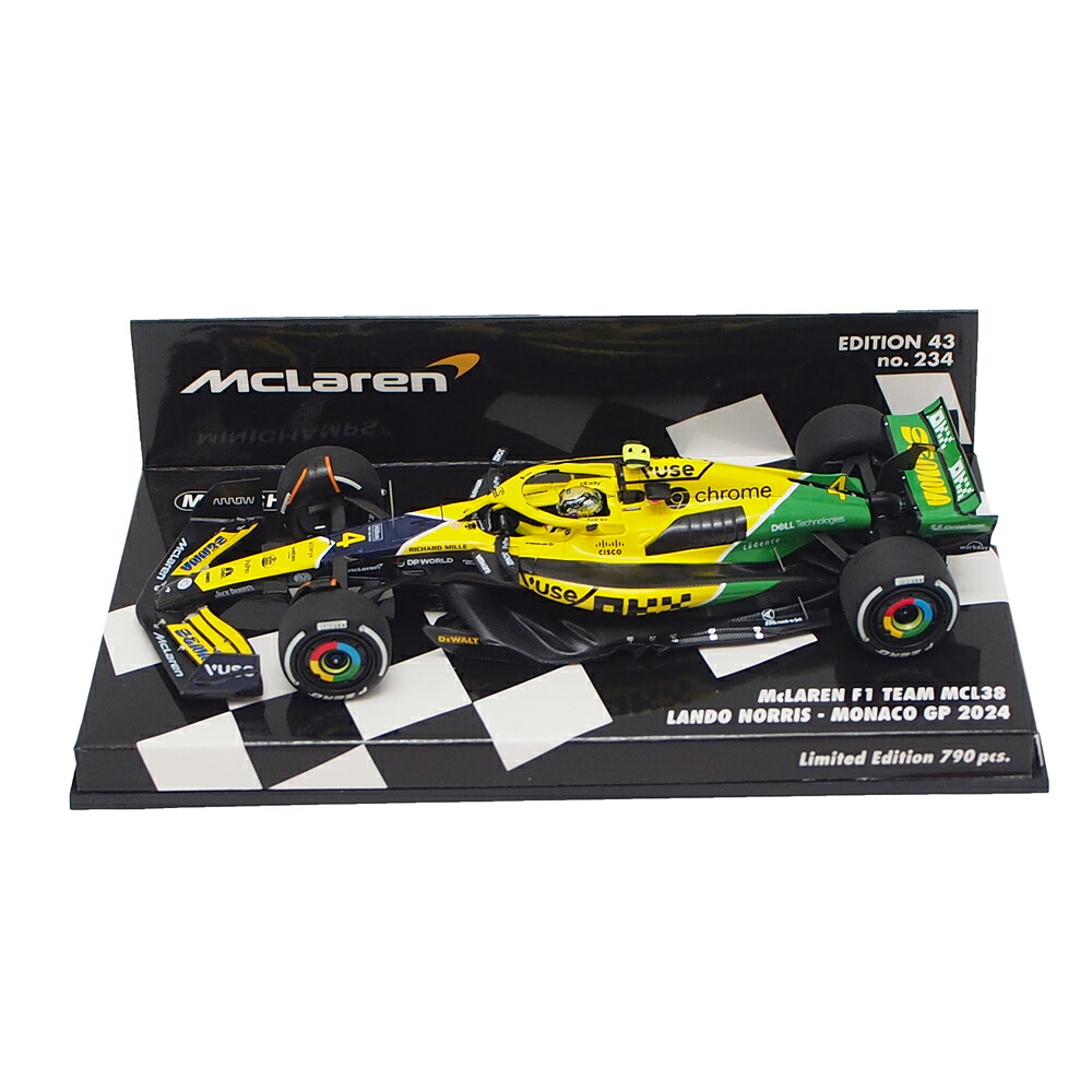 ミニチャンプス 1/43 マクラーレン F1 チーム MCL38 2024年 モナコGP ランド ノリス 模型 ミニチュア ミニカー モデルカー 537245104