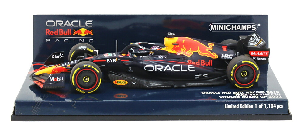 ミニチャンプス 1/43 オラクル レッドブル RB18 2022年 マイアミGP ウィナー マックス フェルスタッペン 模型 ミニチュア ミニカー モデルカー RedBull F1