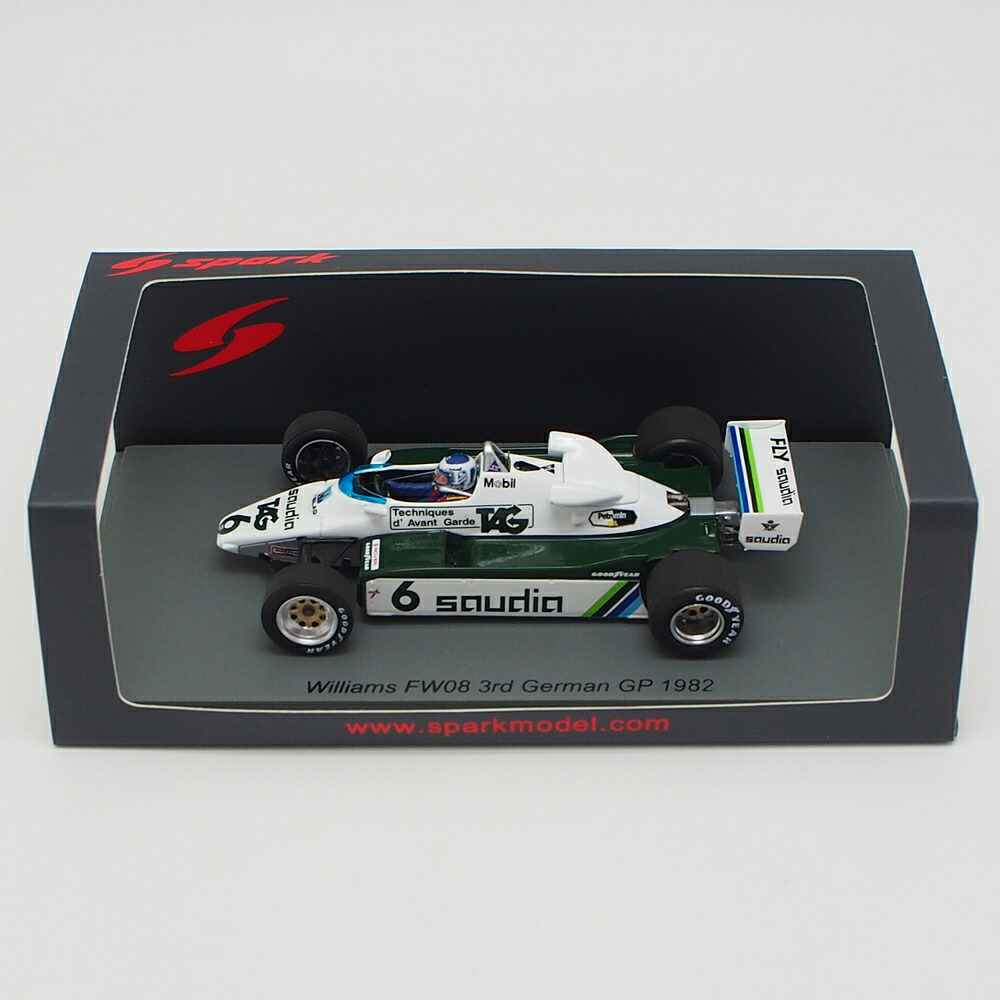 スパーク 1/43 ウィリアムズ FW08 1982年 ドイツGP 3位 ケケ ロズベルグ 模型 ミニチュア ミニカー モデルカー S7499｜クラブウィナーズ