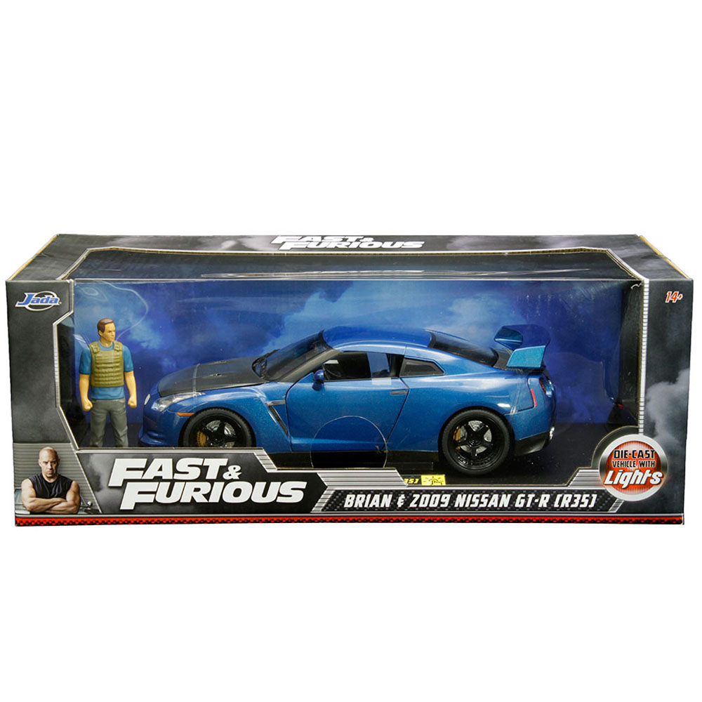 JADA 1/18 Fast & Furious 7 ニッサン GT-R R35 2009 ブライアン オコナ― フィギュア付 ライト点灯ギミック ミニカー モデルカー 車 JADA31142