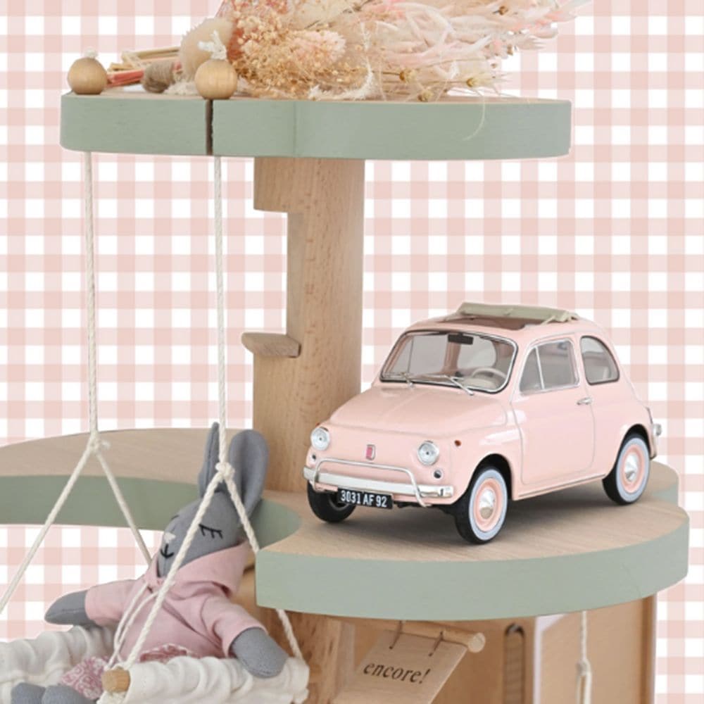 NOREV 1/18 フィアット 500 L 1968年 ピンク スペシャルバースパック レトロ 模型 ミニチュア ミニカー 車 187774