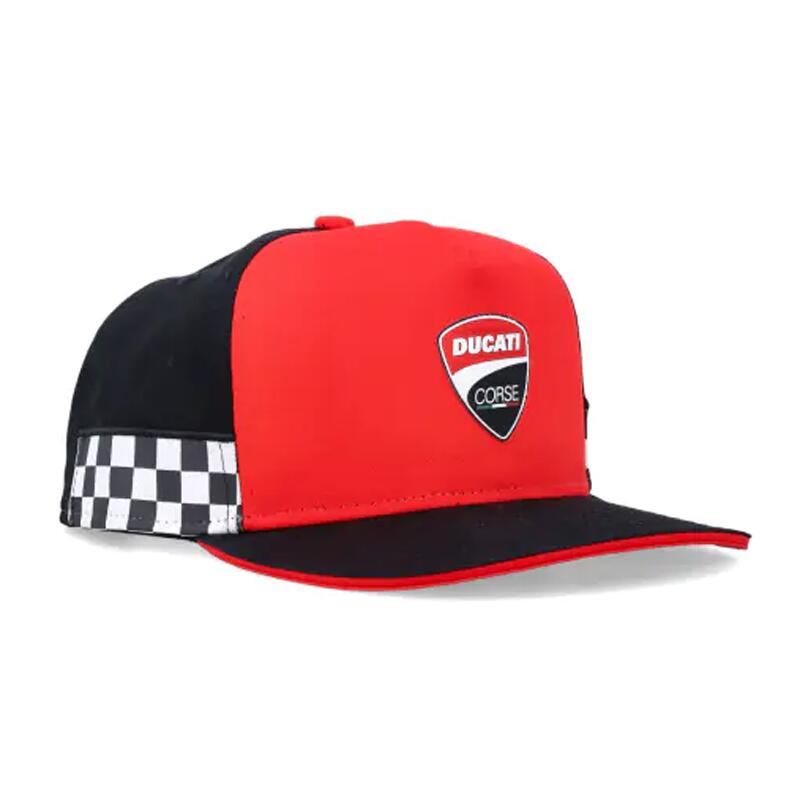 2026 ドゥカティ DUCATI レーシング チェッカー フラット キャップ 公式 帽子 赤