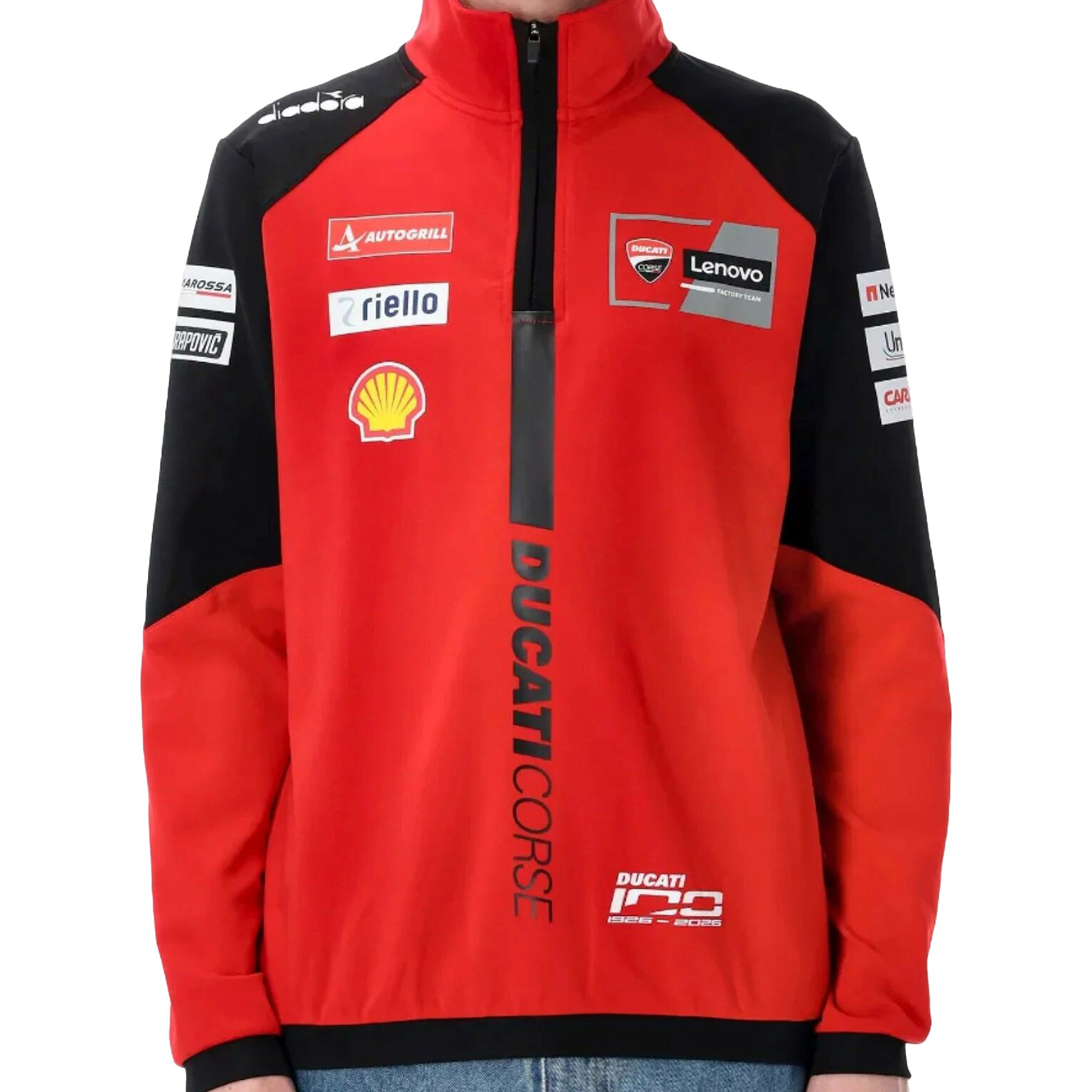 2026 ドゥカティ レノボ 野球クラブ DUCATI MotoGP 写し物 ハーフジップ 汗水 堅苦しさ グッズ 長袖 赤 赤いこと