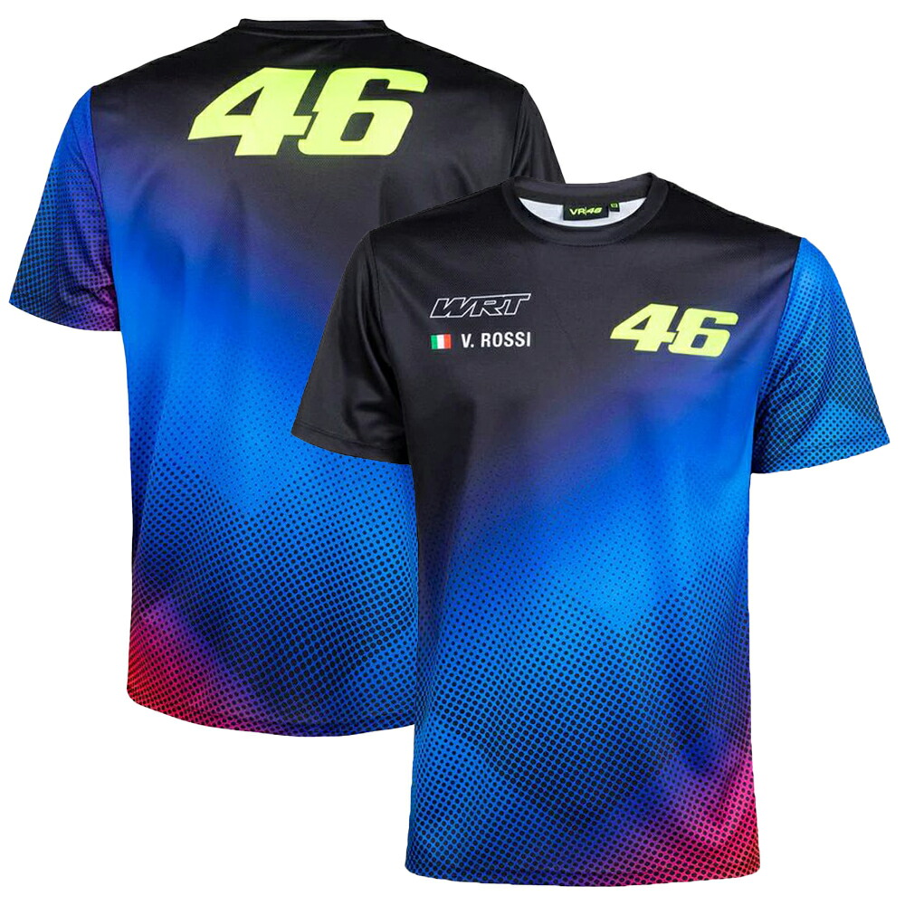 バレンティーノ ロッシ VR46 WRT コレクション Fade 46 Tシャツ ブラック / ブルー 半袖