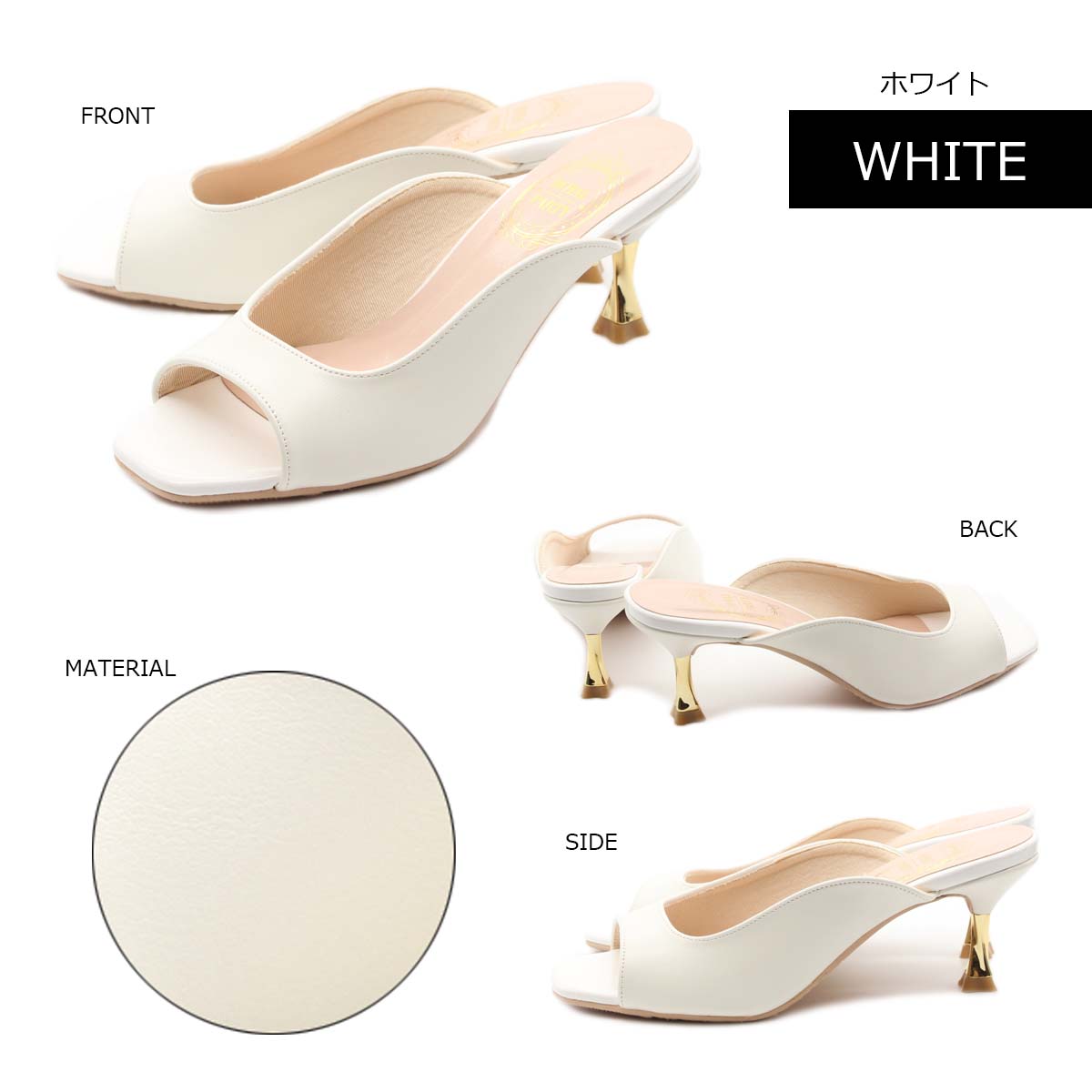 Royal Party ロイヤルパーティー サンダル ミュール レディース ヒール メタルヒール 美脚 Rp8006 septicin Com