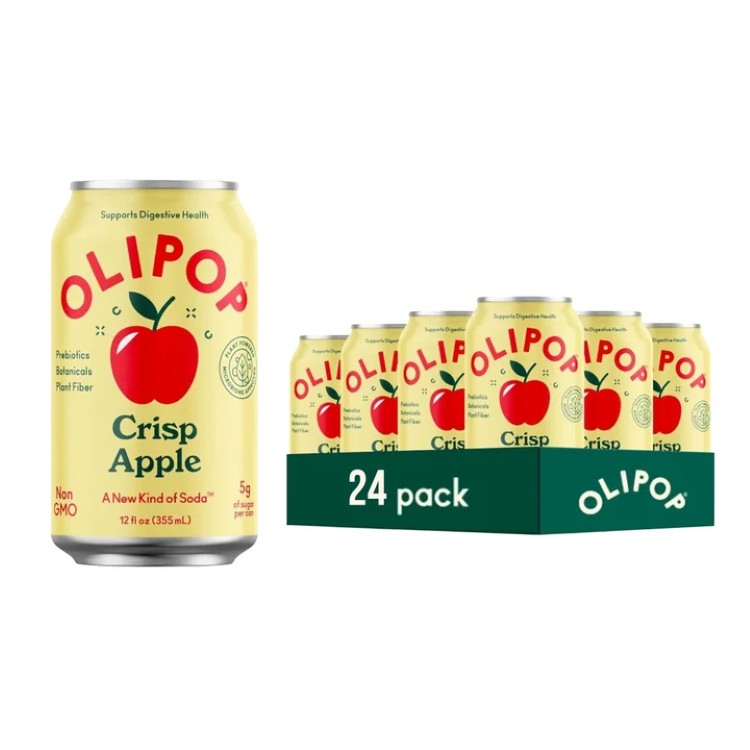 【ポイントUP★18日-30日】オリポップ プレバイオティックソーダ クリスプアップル 355mL 24本セット Olipop 12 oz Prebiotic Soda Crisp Apple Pack, 24 Count 【お取り寄せ商品】｜カリフォルニアスマイル