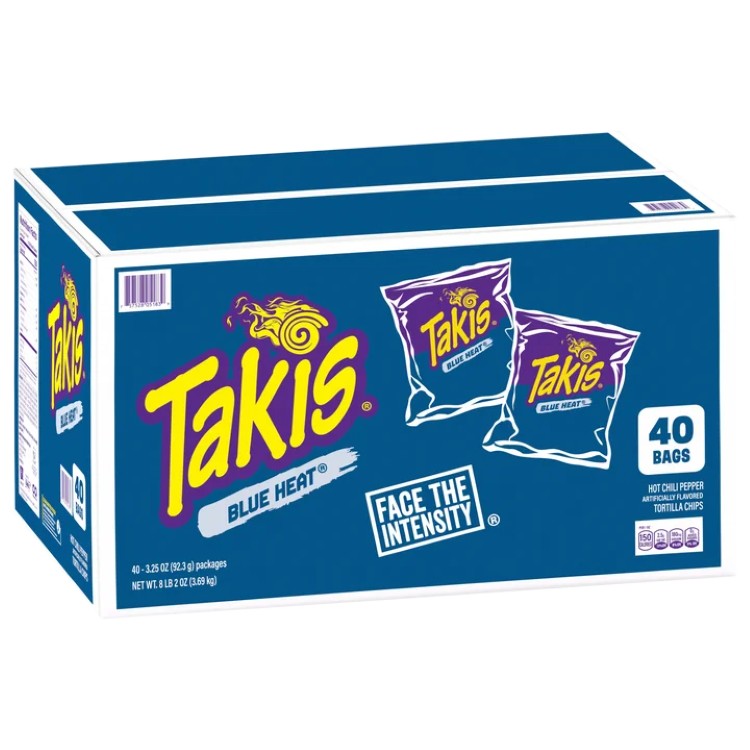 【ポイントUP★18日-30日】タキス ブルーヒート トルティーヤチップス ホットチリペッパー 約92g 40袋入り Takis Blue Heat Tortilla Chips, Hot Chili Pepper, 3.25 oz, 40-count 【お取り寄せ商品】|カリフォルニアスマイル