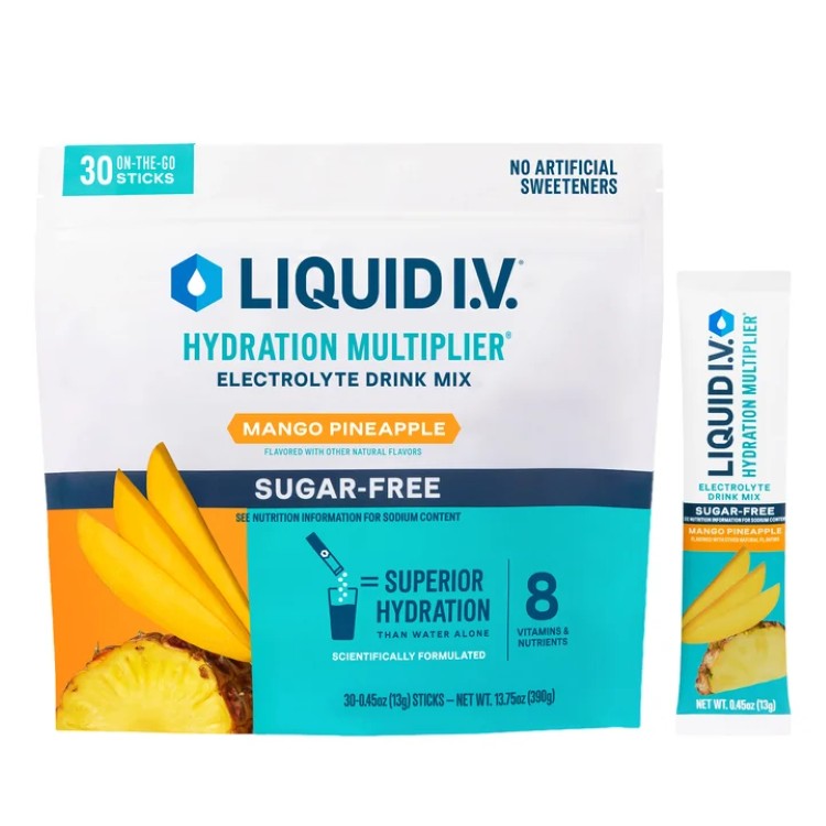リキッドI.V. ハイドレーションマルチプライヤー シュガーフリー マンゴーパイナップル 30本入り Liquid I.V. Hydration Multiplier, 30 Individual Serving Stick Packs 【お取り寄せ商品】｜カリフォルニアスマイル