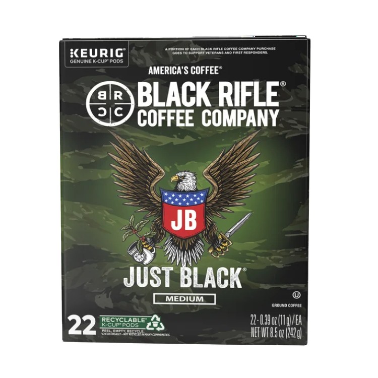 ブラックライフルコーヒー ジャストブラック ミディアムロースト コーヒー Kカップ 22個入り Black Rifle Coffee Company Just Black Keurig K-Cup Pods, Medium Roast, 22 Ct 【お取り寄せ商品】
