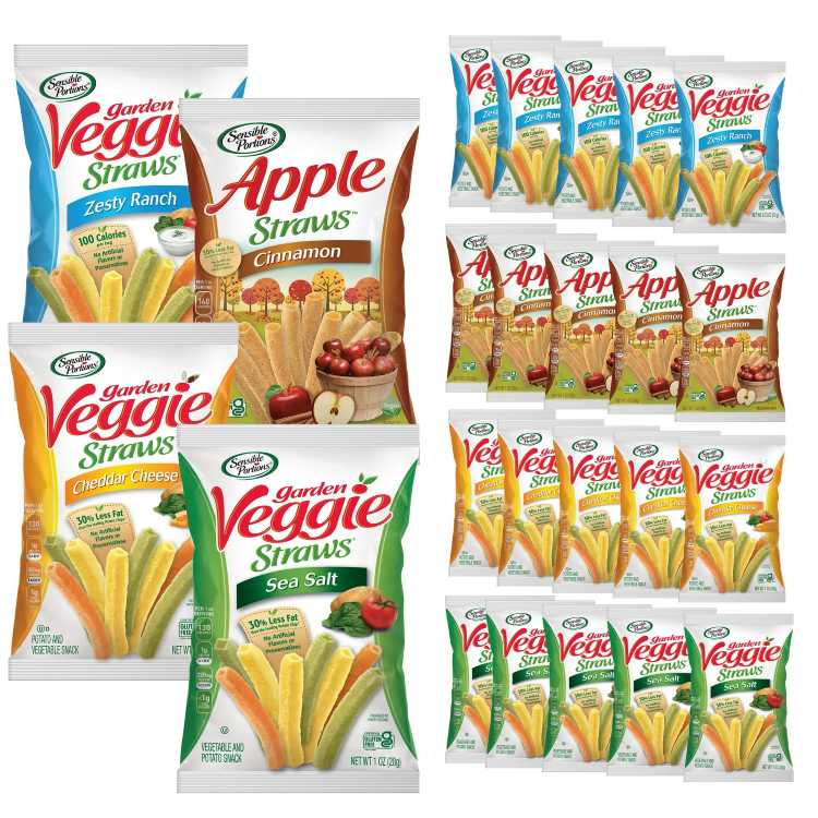センシブルポーションズ ガーデンベジストロー バラエティミックス 28g 24袋入り Sensible Portions Garden Veggie Straws Variety Mix 1 oz Snack Bag, 24 Count 【お取り寄せ商品】