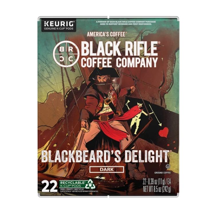 ブラックライフルコーヒーカンパニー ブラックビアードズディライト ダークロースト Kカップ コーヒーポッド 22個入 Black Rifle Coffee Company Blackbeard's Delight K Cups Pods, Dark Roast, 22 Ct 【お取り寄せ商品】