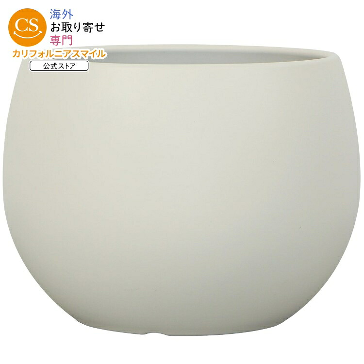 【ポイントUP★18日-30日】【ウォルマートブランド】メインステイズ 樹脂製プランター 約41&times;41&times;30cm アイボリー Mainstays Jordan 16inch x 16inch x 12inch Large Round Vanilla Dream Resin Planter 【お取り寄せ商品】｜カリフォルニアスマイル