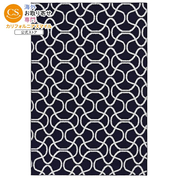 【ポイントUP★18日-30日】【ウォルマートPB】メインステイズ ドリズル柄 ラグ ネイビー ホワイト 約183×274cm Mainstays Drizzle Navy/White Indoor Area Rug, 6' x 9' 【お取り寄せ商品】|カリフォルニアスマイル