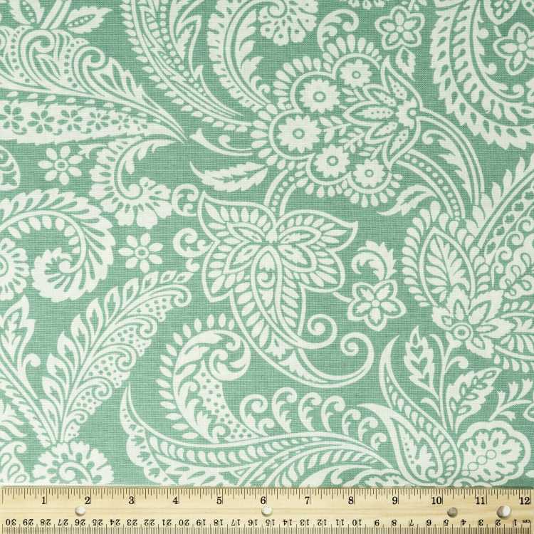 ウェーバリー インスピレーションズ コットンダック グラフィックペイズリー柄生地 アクア 54インチ幅 ボルト Waverly Inspirations Cotton Duck 54inch Graphics Paisley Aqua Color Sewing Fabri 【お取り寄せ商品】｜カリフォルニアスマイル