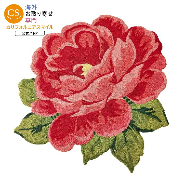 【ポイントUP★18日-30日】【ウォルマートPB】パイオニアウーマン 室内用ラグ 約120cm ローズ型 The Pioneer Woman 4' Rose-Shaped Indoor Rug 【お取り寄せ商品】｜カリフォルニアスマイル