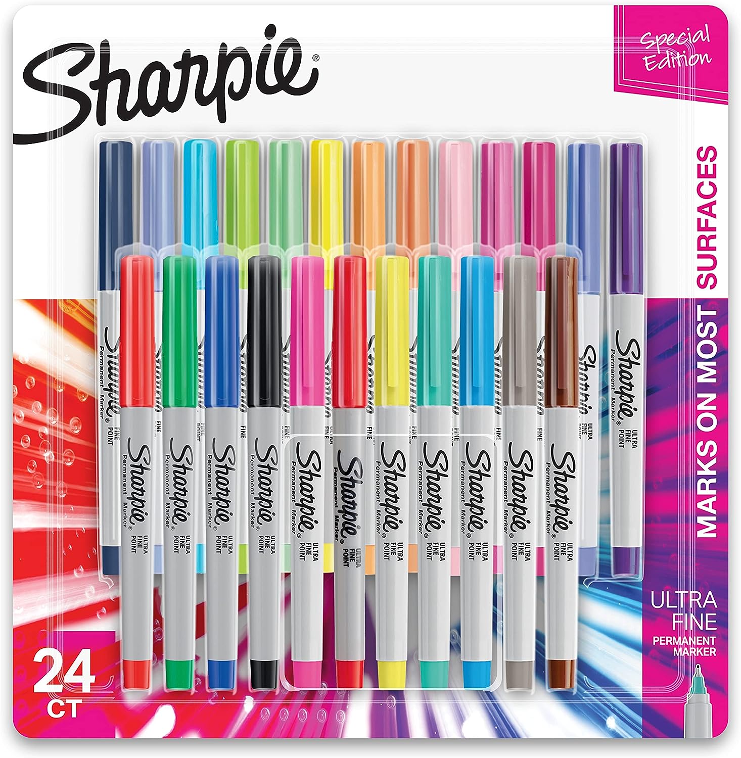 【楽天市場】シャーピー カラーバースト パーマネントマーカー 極細 24色入りSharpie Color Burst Permanent ...