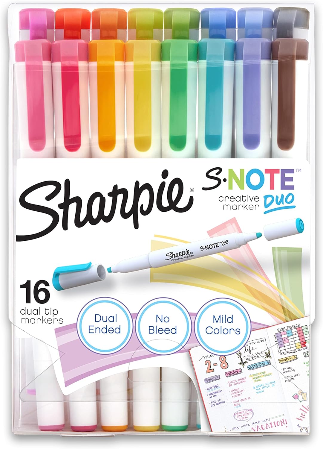 シャーピー Sノート デュオデュアルマーカー SHARPIE S-Note Duo Dual-Ended Creative Marker Set, 16 Count【お取り寄せ商品】【合わせて買いたい】