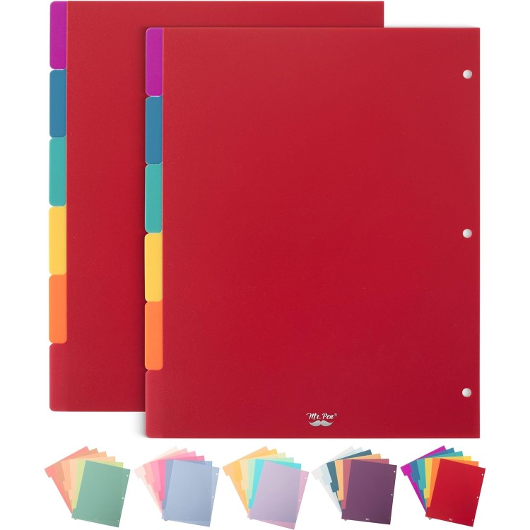 Mr.ペン バインダーインデックス 仕切り 6枚×2セット レッド Mr. Pen- Binder Dividers, 6 Tab Dividers, Pack of 2 Sets Red 【お取り寄せ商品】【合わせて買いたい】