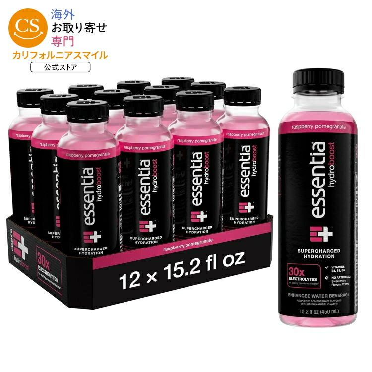 【ポイントUP★18日-30日】エッセンティアウォーターLLC 強化ボトル入りウォーター 450mL 12本 ラズベリーザクロ Essentia Water LLCHydroboost Enhanced Bottled Water, Raspberry Pomegranate 15.2 fl. oz.【お取り寄せ商品】【合わせて買いたい】｜カリフォルニアスマイル