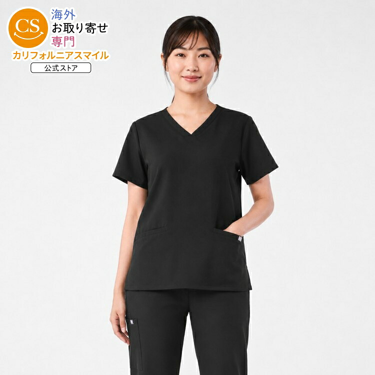 【ポイントUP★18日-30日】フィグス レディース カスマ スクラブトップ ブラック S FIGS Casma Scrub Top for Women Black Small 【お取り寄せ商品】｜カリフォルニアスマイル