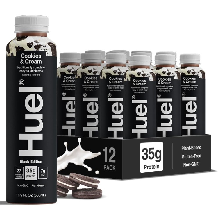ヒュエル ブラックエディション RTD クッキー&クリーム ミールリプレイスメント ドリンク 500ml 12本パック Huel Black Edition Ready-to-Drink Cookies & Cream Meal Replacement Drink 16.9 Fl Oz 12 Pack 【お取り寄せ商品】|カリフォルニアスマイル