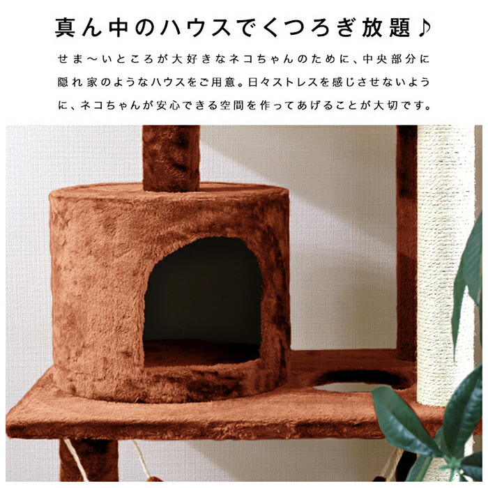 100 本物保証 楽天市場 キャットタワー キャットツリー 据え置き 全高 138cm 猫タワー 置き型 キャットハウス シニア 運動不足 猫ちゃん 組み立て 設置 簡単 爪とぎ 階段 部屋 階段 ハウス付き スクラッチ 多頭飼い 猫 ねこ ペット ペット用品 ペットグッズ スリム