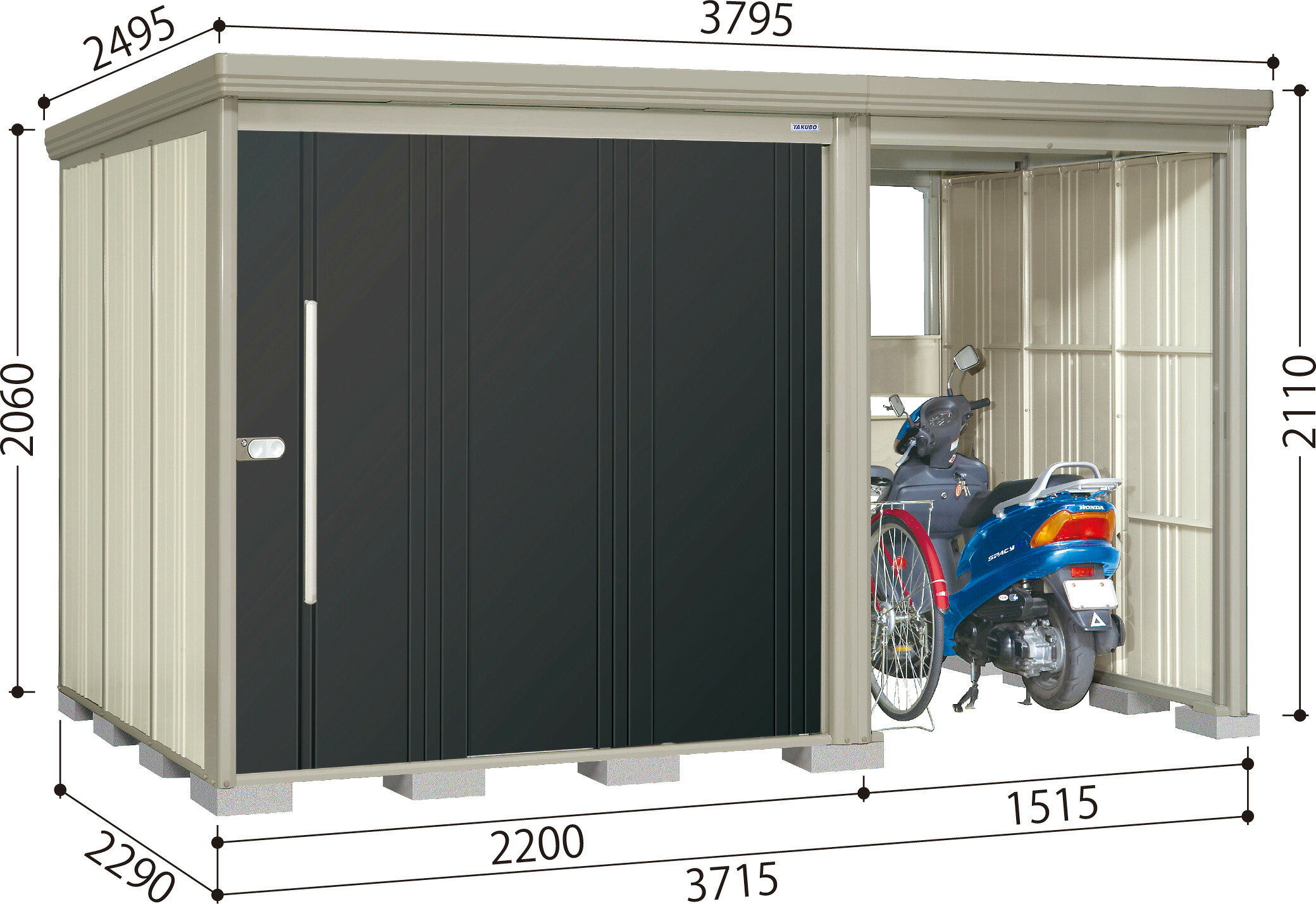 タクボ物置 TP-3722 Mr.ストックマンプラスアルファ 一般型/標準屋根 屋外 収納 物置 【送料無料】|くらしの収納館
