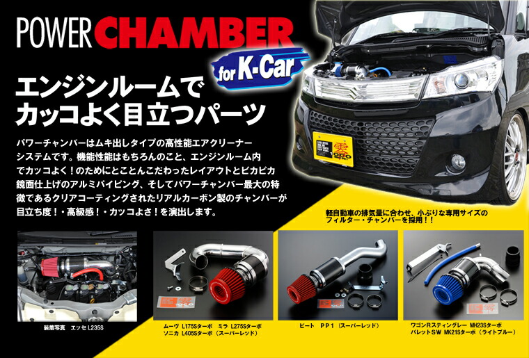 零1000ZERO-1000パワーチャンバーKカーシリーズスーパーレッド106KS012カプチーノE-EA11R