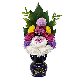 Ak 仏花シリーズ 新しい形のプリザーブドフラワー 紫翠 Shisui 花器付き Akm 076 爆売り