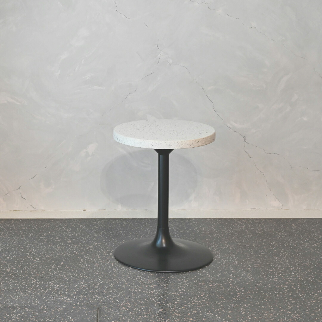 【受注生み出すこと品】BEALSTONE Round Side Table サイドテーブル 濾過性病原体声の調子 テラゾー ショッピングセンターテックス 一種独特ペンキ塗り 左官 混凝土 マーブル