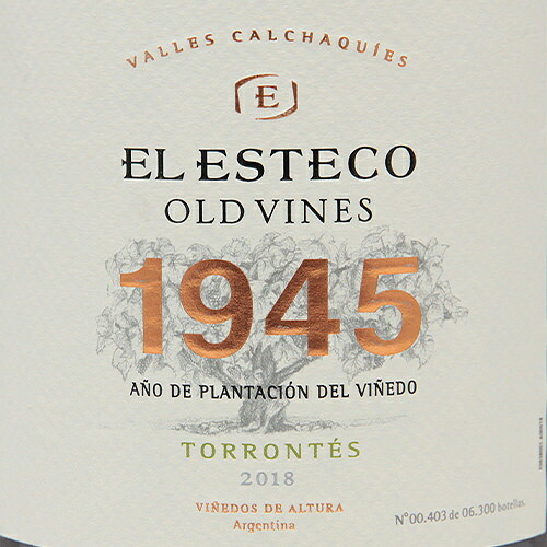 楽天市場 2万円以上で送料無料 オールド ヴァイン 1945 トロンテス 18 エル エステコ Old Vines Torrontes El Esteco 白ワイン アルゼンチン カルチャキ ヴァレー スマイル 葡萄畑 ココス