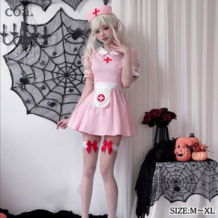 【楽天市場】ハロウィン コスプレ ナース服 看護婦 ワンピース 半袖 ミニワンピース 制服 女医 医者 イベント ステージ Halloween ...