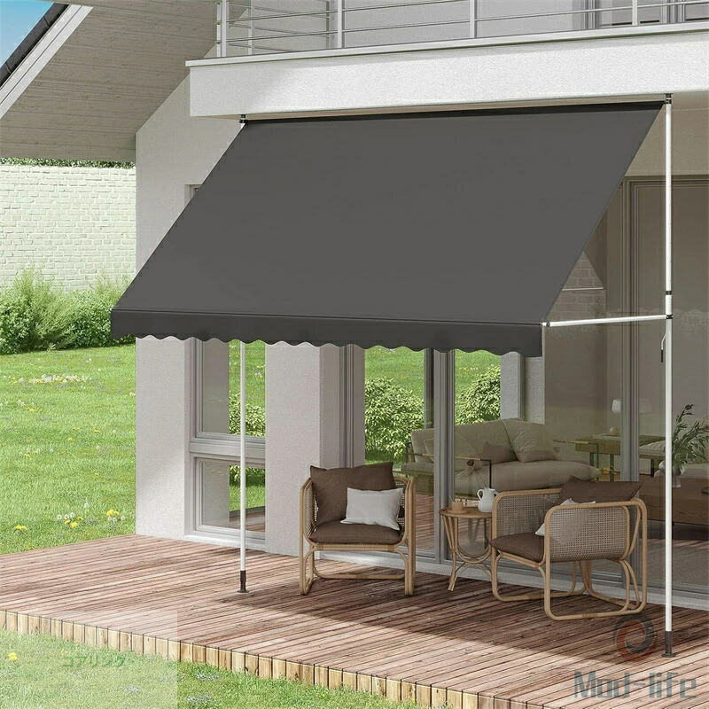 SALE!【一年保証】【2026新登場】オーニングテント 幅1.5m2m/2.5m/3m/3.5m/4m 日よけ 巻き取り式 高さの調節が可能 目隠し紫外線 UV カット 撥水加工 突っ張り雨よけ 簡単設置|コアリンク