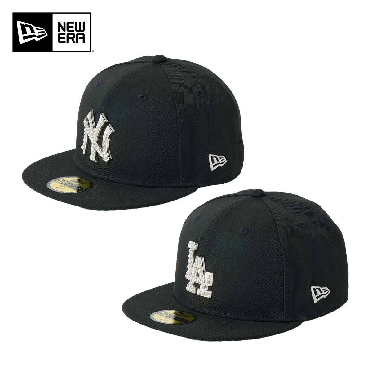 ニューエラ NEW ERA 59FIFTY パール バッジ キャップ 5950 レディース メンズ 帽子 MLB ニューヨーク・ヤンキース/ロサンゼルス・ドジャース