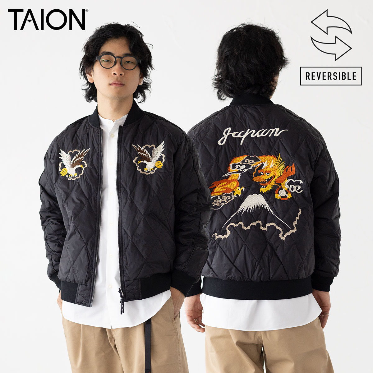 taion リバーシブル　スカジャン 楽天市場】タイオン リバーシブル スカジャン ダウン ジャケット